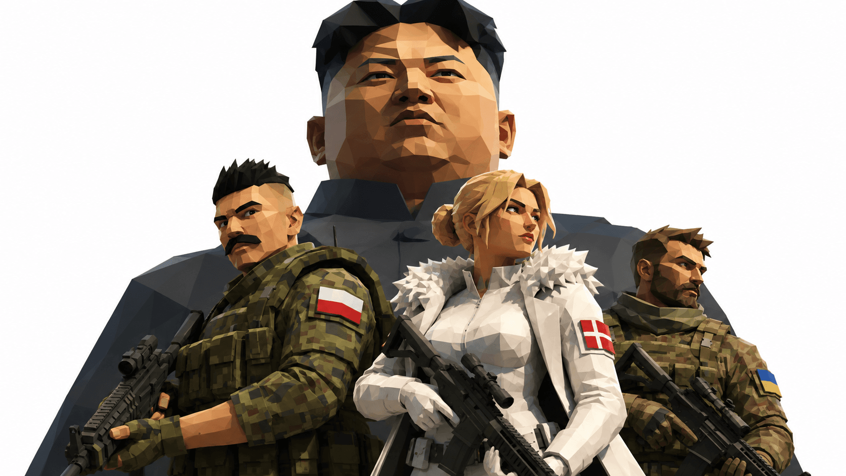 Kim Jong Un and Grunts operators — the cast of the war