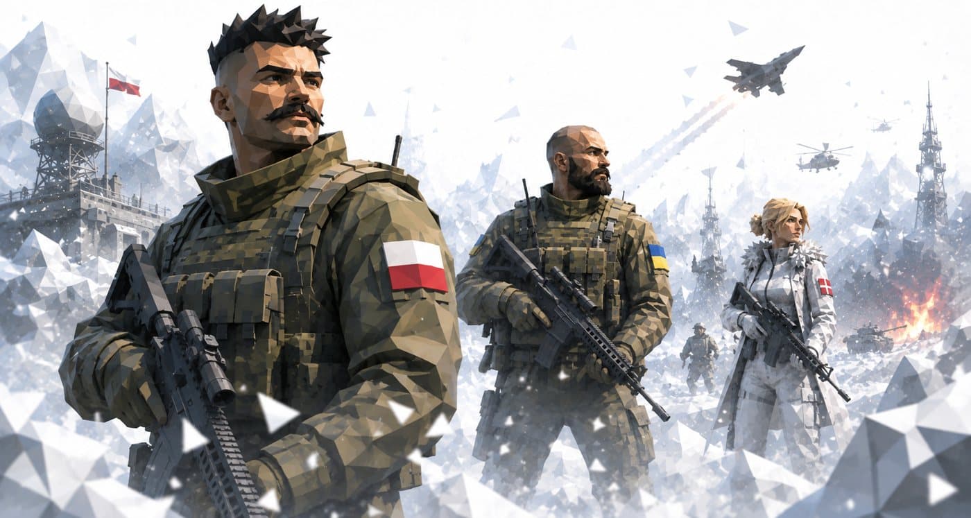 Squad advancing across a snowbound front