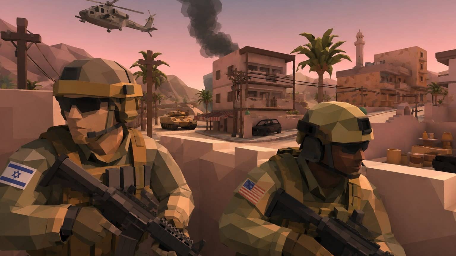 An operator laying down fire across an open front